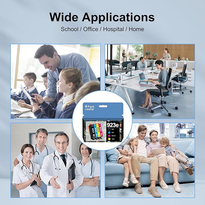 923e Ink cartridges Compatible Replacement for HP OfficeJet Pro 8120/ 8120e/ 8123/8130/ 8124e/ 8122e Printers(4 Pack, BK/C/M/Y)