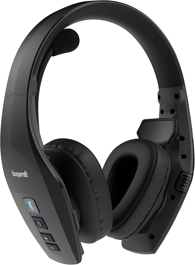 BlueParrott S650-XT Bluetooth Wireless Headphones 96% Noise Canceling Over Head Trucker Headset with Mic, 2-in-1 Convertible Stereo to Mono with ANC, IP54-Rated Protection, 36 hrs. Talk Time, Black