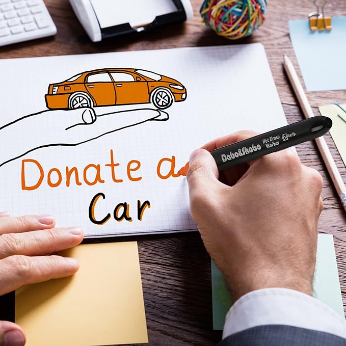 Dabo&Shobo Wet Erase Markers, 48-Count Smudge-Free, 12 Colors Fine Tip, Erases with Water! Low Odor Markers for Office, School & Home