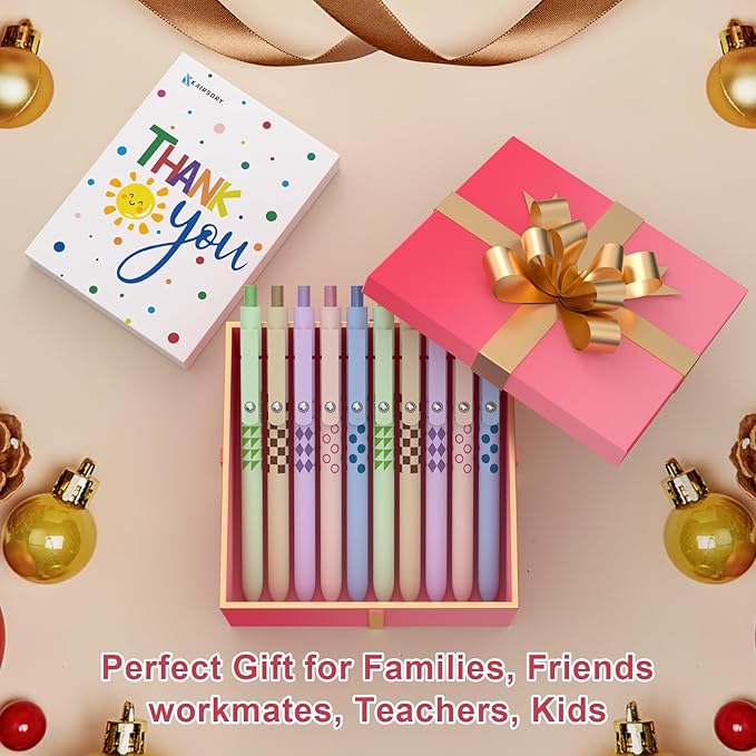 Gel Pens, Nurse Gifts,0.7mm Fine Point Black ballpoint pens,Aesthetic Cute Office School Supplies Gifts for Women Men, High-End Series for Journaling Note Taking(10 Pcs Black Ink-Geometric pen)