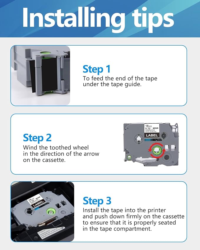 Weemay Compatible 3 Pack TZe-345 Replacement for Brother P-Touch Label Tape 18mm 0.7 White on Black 3/4 TZe TZ Tape TZ-345 TZ345 TZe345 for PT-D400AD PT-D610BT PT-D600 PT-D410 Printer, 0.7" x 26.2'
