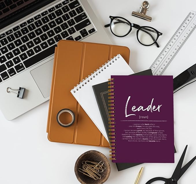 OXW Purple Meeting Notebooks for Work, Leadership Gifts Office Work Notebook Journal for Writing Note Taking, Thank You Gifts for Women Men Leader Mentor Boss Manager Principal, 5.5"x8.3"