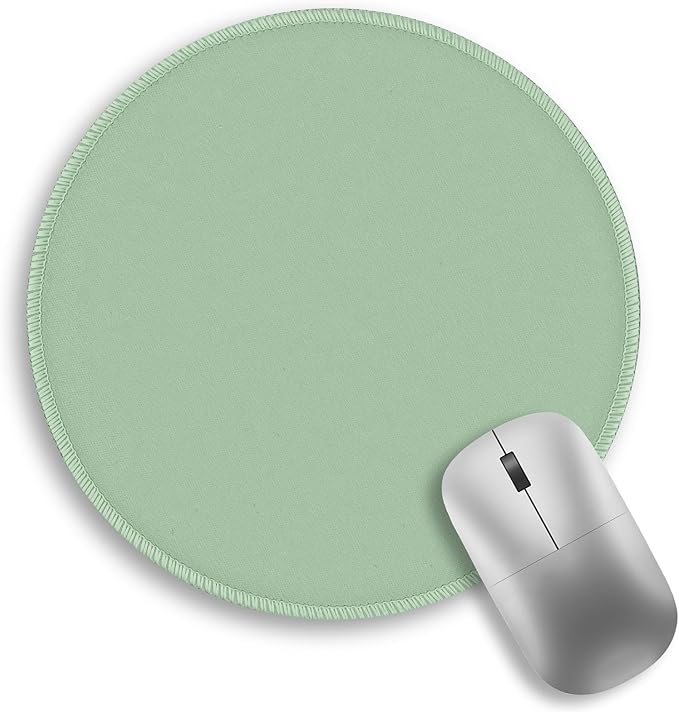 Solid Green Work Mouse Pad, Small Round Mouse Pads for Desk, Mini Travel Mousepad for Wireless Computer Laptop, Office Desk Accessories, 8.6 x 8.6 inch