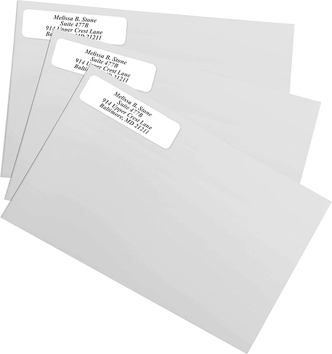 White Personalized Return Address Labels Without Dispenser - Roll of 500 Custom Stickers