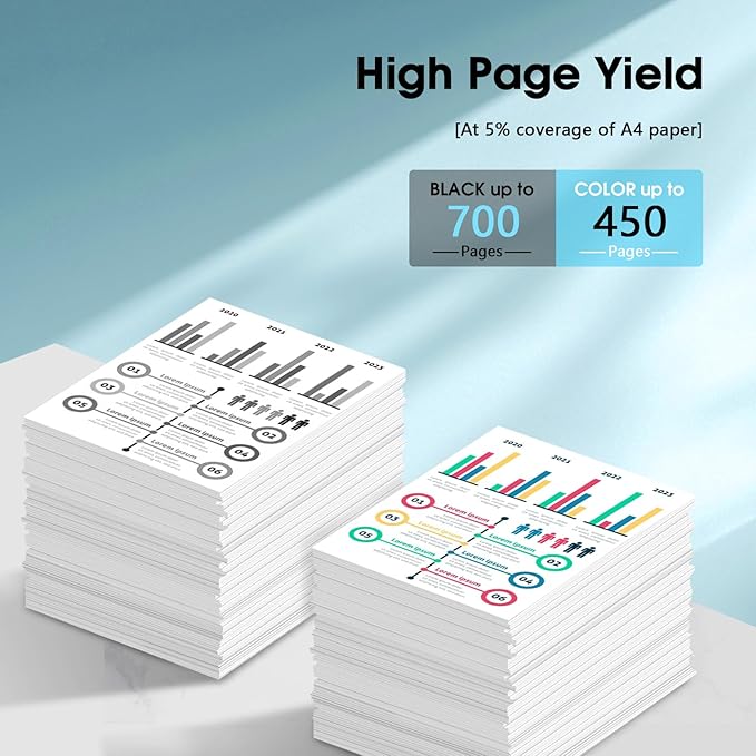 67XL 67 Ink Cartridges Black/Color Combo Pack Replacement for HP Ink 67 XL Work for DeskJet 2755e 2855e 4155e 2700 2800e 4255e 2855e 4100e Envy 6055e 6000 6555e 6455e (Black, Tri-Color)