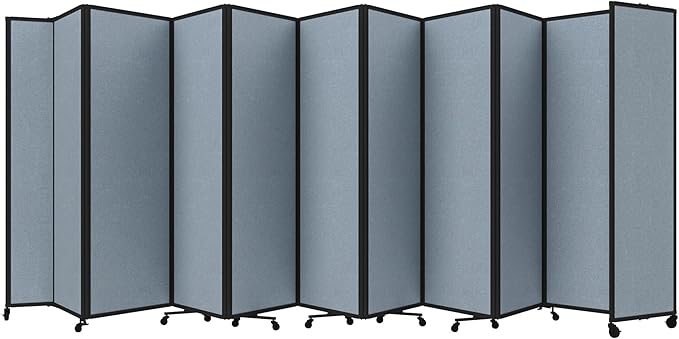 Versare Room Divider 360 Portable Wall Partition | Folding Panels | Large Freestanding Divider | Locking Wheels | Temporary Room Separator