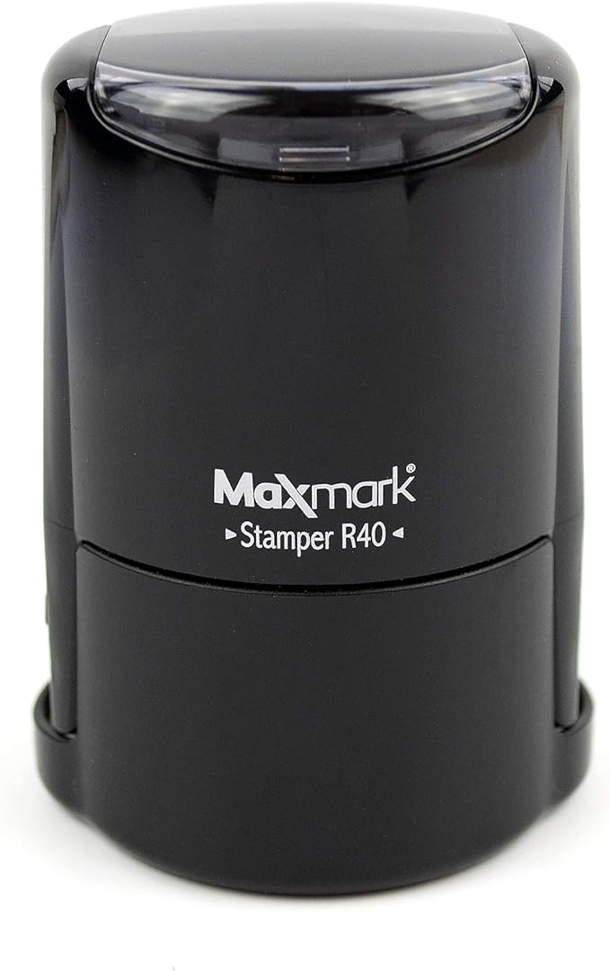 Round Notary Stamp for State of Oklahoma- Self Inking Stamp - Top Brand Unit with Bottom Locking Cover for Longer Lasting Stamp - 5 Year Warranty