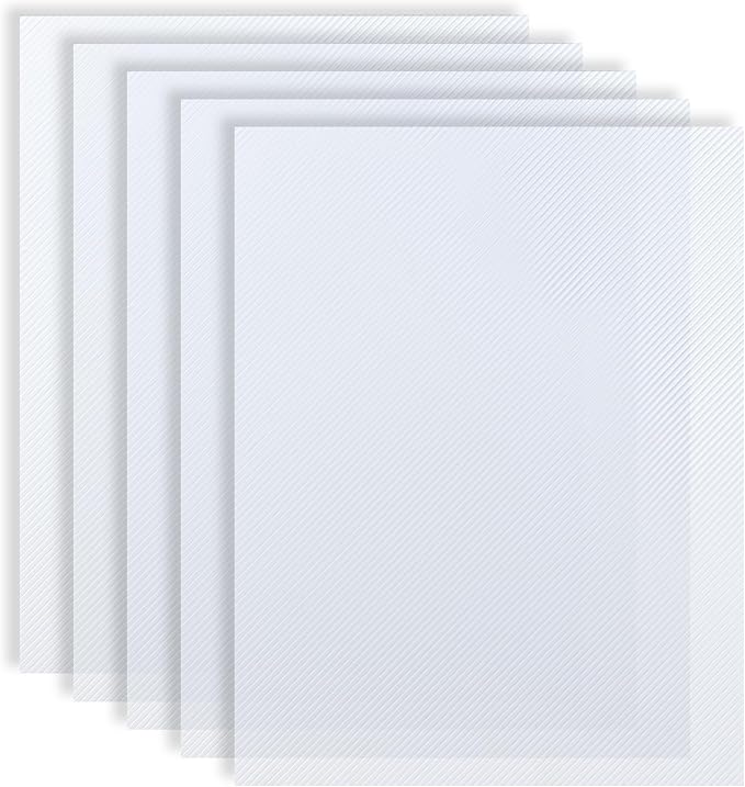 Binditek 15 Pack 16 Mil Heavyweight Binding Presentation Covers, Polycovers with Lined Pattern, 8-1/2 x 11",Letter Size, Square Corners, Un-Punched, Office Supplies