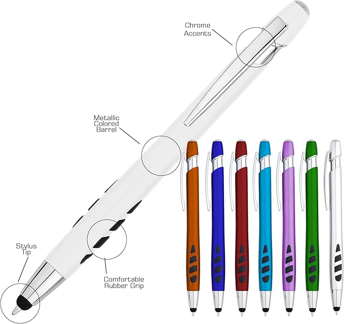 Personalized with Your Custom Logo or Text Pens-300 Pack Bulk-for Businesses, Parties, and Events, 2 in 1 Capacitive Stylus & Ballpoint Pen Compatible with Most Touchscreen Devices, Green