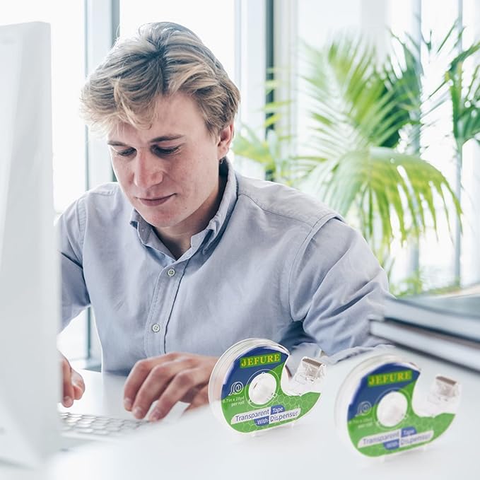 18 Pcs Transparent Tape with Dispenser, 0.7 x 1000 in Clear Tape Rolls Bulk, Office Tape Refills for Desk, Craft, and Gift Wrapping