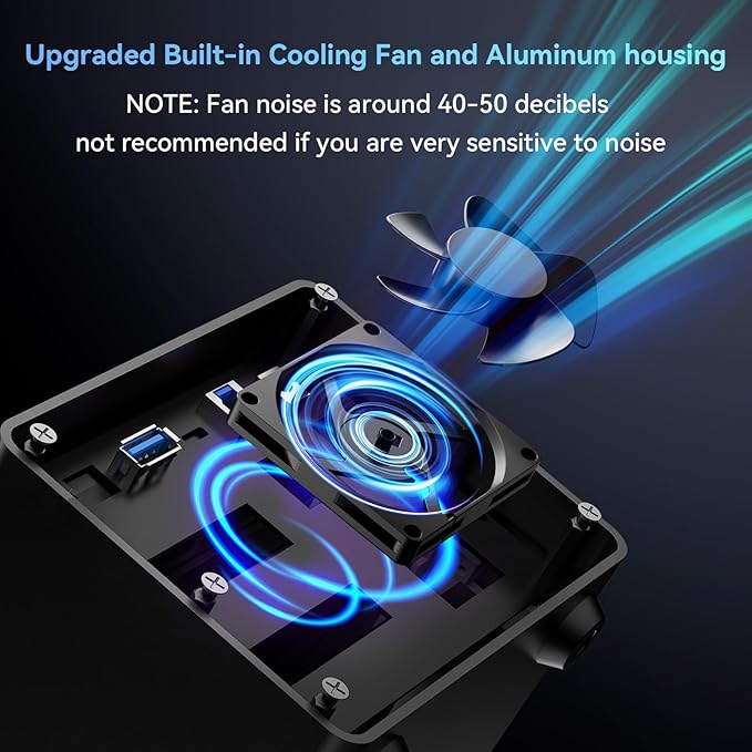 3 Bay Hard Drive Enclosure with Cooling Fan for 2.5“/3.5" SATA HDD/SSD with USB A/C 3.0, Support 60TB, Hot Swappable, Daisy Chain Expansion, Tool-Free HDD Enclosure, DAS(NO RAID/NAS)