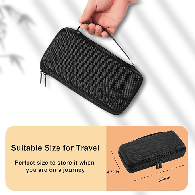 BOVKE Calculator Case for Texas Instruments TI-Nspire CX II CAS/CX II/CX CAS/CX Color Graphing Calculator and More - Extra Mesh Pocket for USB Cables and Other Accessories, Black+Black