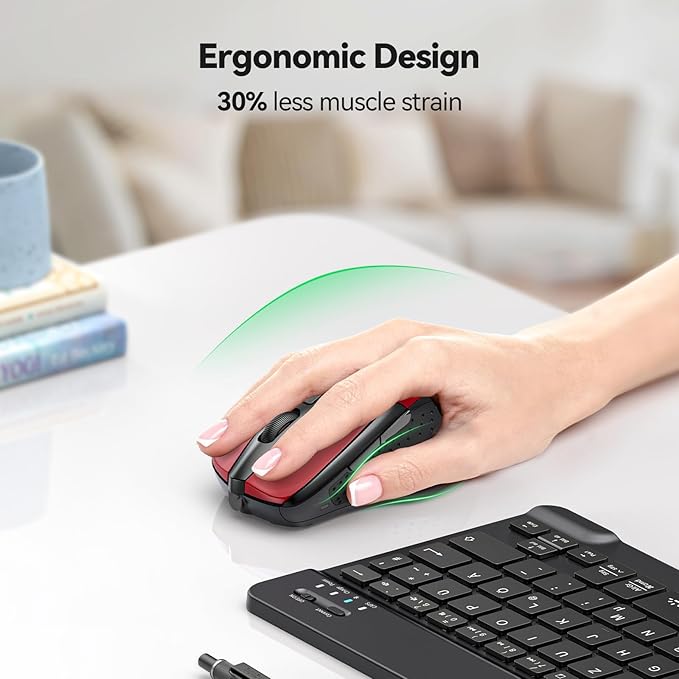 TECKNET Wireless Mouse for Laptop, Silent Mouse Quiet Click, Computer Mice Wireless, 6 Adjustable 4000 DPI Computer Mice