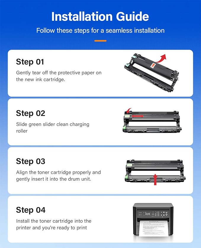DR221CL Drum Unit (Not Toner)4-Pack Black Cyan Yellow Magent Compatible for Brother DR-221CL Imaging Drum for MFC-9130CW HL-3170CDW MFC-9340CDW HL-3140CW 3150CW MFC-9330CDW 9140CDN DCP-9020CDN Printer