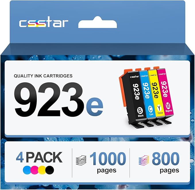 923e Ink cartridges Compatible Replacement for HP OfficeJet Pro 8120/ 8120e/ 8123/8130/ 8124e/ 8122e Printers(4 Pack, BK/C/M/Y)