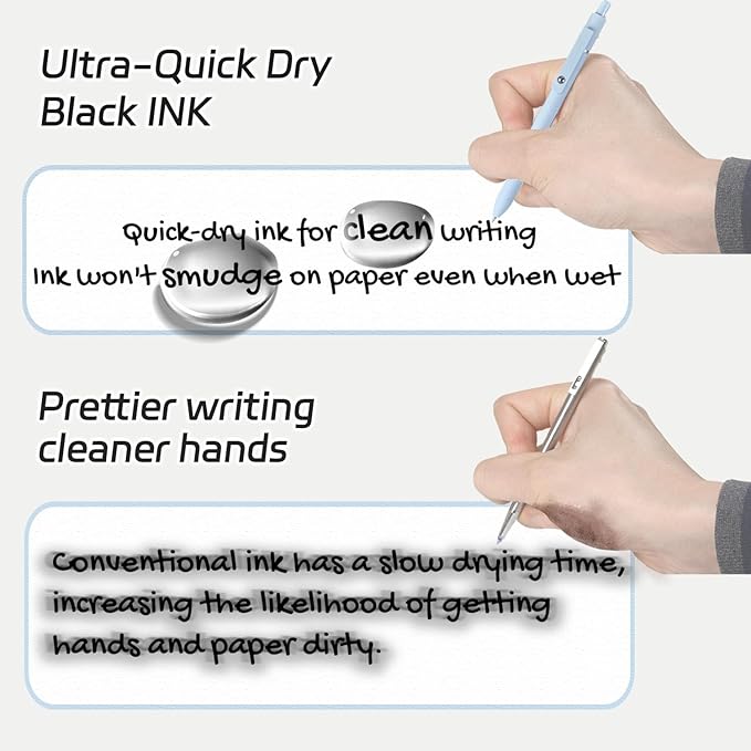 Gel Pens,6Pcs 0.5mm Fine Point Black Ink Pens With Smooth Writing,Quick Dry Pens For Journaling,Cute Nice Aesthetic Pen,Office School Supplies for Women Men Student(Macaron)