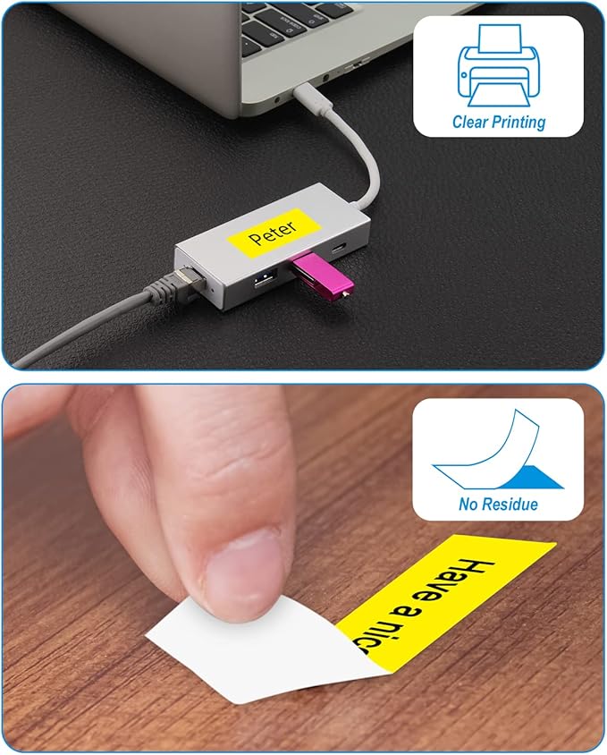 Weemay Compatible 3 Pack TZe-641 Replacement for Brother P-Touch Label Tape 18mm 0.7 Black on Yellow 3/4 TZe TZ Tape TZ-641 TZ641 TZe641 for PT-D400AD PT-D610BT PT-D600 PT-D410 Printer, 0.7" x 26.2'