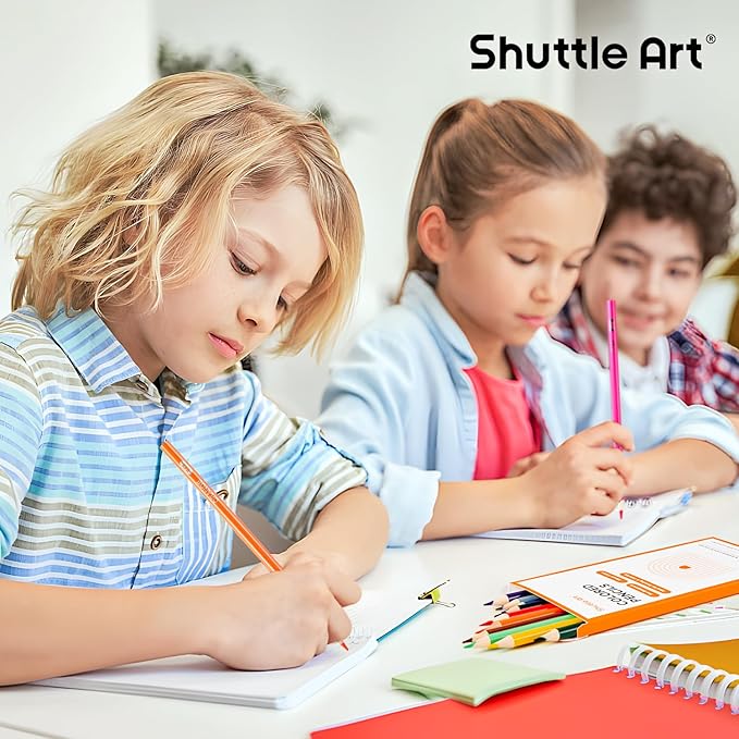 Shuttle Art 144 PCS Colored Pencils Bulk, 12 Assorted Colors, Pack of 12, Break-Resistant, Pre-sharpened Colored Pencils for Kids, Bulk Pack School Supplies for Teachers & Students
