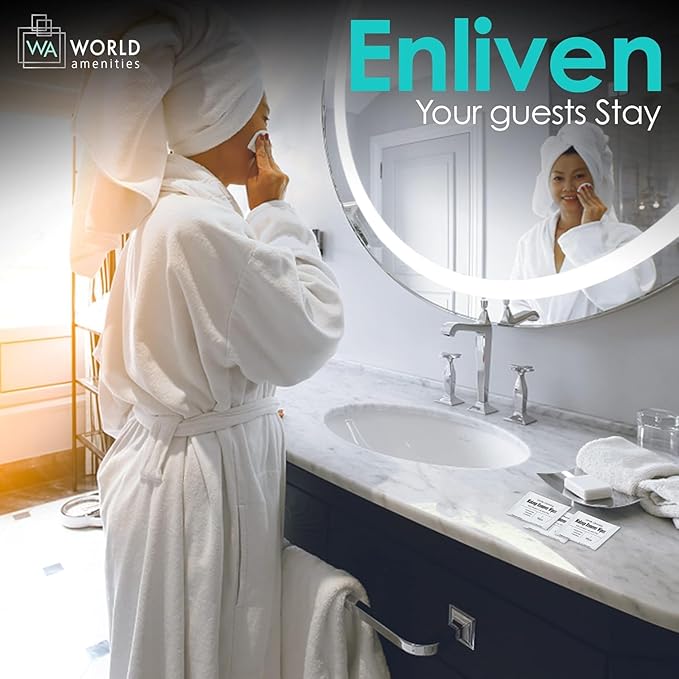 Bulk Makeup Remover Wipes | 50 Count | Individually Wrapped, Gentle Cleansing, Alcohol Free - All Skin Types - Vitamin E - 100% Recyclable, Hotel Travel Size Toiletries