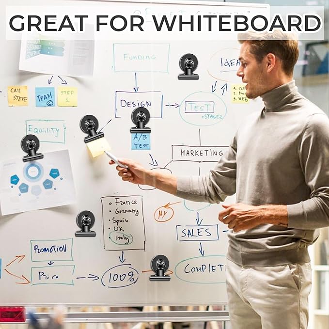 90 Pack Magnetic Clips, Fridge Magnets Refrigerator Magnets, Black Magnet Clips for Whiteboard, Clip Magnets for Photo Displays, Home, Office, Classroom