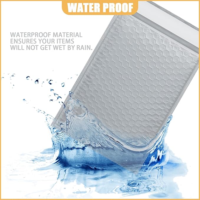 14.25in x 19in Bubble Mailer, Gray Poly Mailer, Padded Envelope, Shipping Envelope, Waterproof, Self-Sealing, For Small Business, Shipping, Mailing, Boutique Packaging(10PCS)