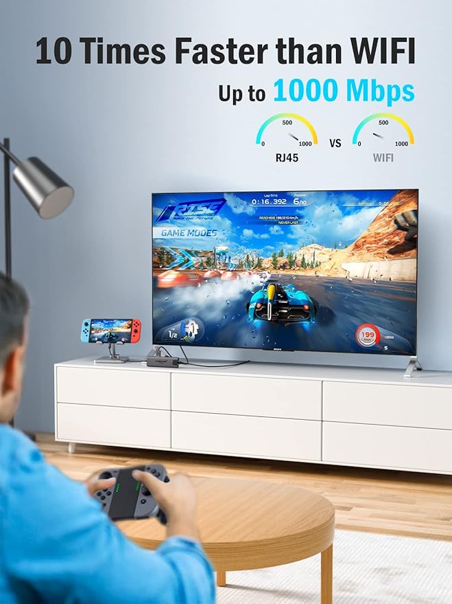 Lemorele USB-C Hub 6-in-1 with 4K@60Hz HDMI, Gigabit Ethernet,100W Power Delivery, USB-C and 2 USB-A 5 Gbps Data Ports for MacBook Air/Pro, Dell, Hp, XPS, and More