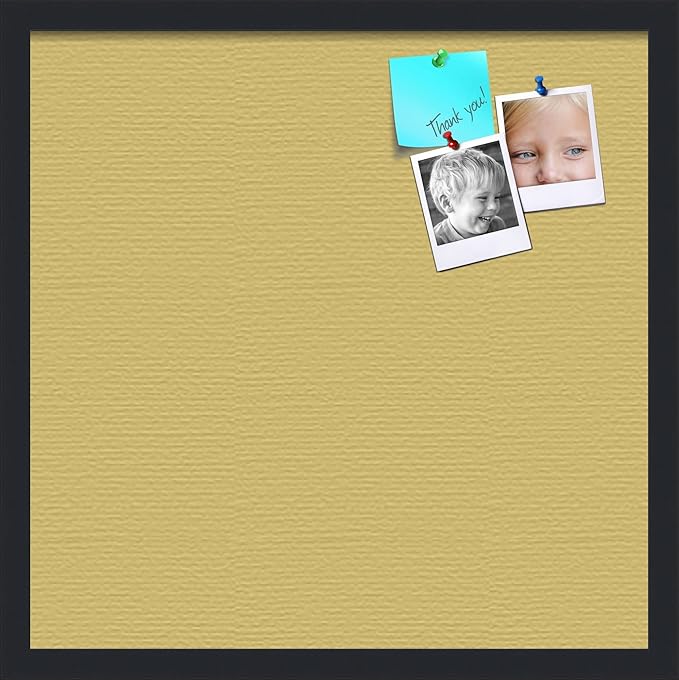 PinPix 20x20 Inch Cork Bulletin Board. This Decorative Framed Pin Board Comes with Honey Pastel Design and a Satin Black Frame. Ideal for Home Office Decor or Message Board (PinPix-1810)