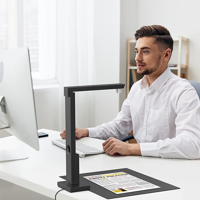CZUR Lens800 Pro 8MP Portable Document Scanner & Document Camera, Travel-Friendly Mobile PDF Scanner, Capture Size A4, Fast Scan 1s/Page, Easy-to-Use OCR, for Mac & Windows