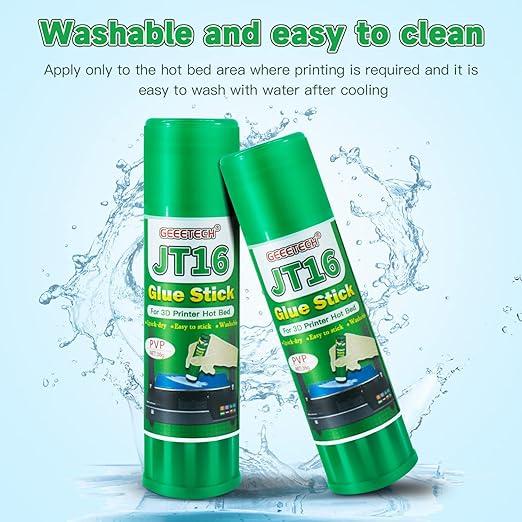 Geeetech 3 Pieces 3D Printer Glue Sticks 36 Gram Each PVP Solid Glue Stick for 3D Printer Hot Bed, Water-Soluble Glue Stick, Quick Dry, Easy to Stick and Washable