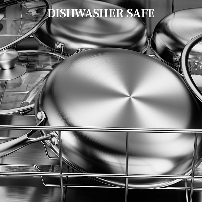 Stainless Steel Frying Pan with Lid, 8 Inch Honeycomb Non Stick Frying Pan, Small Stainless Steel Nonstick Pans W/Lid, Safe Nonstick Skillet Egg Omelete Pans, Oven Safe, Induction Compatible,PFOA Free