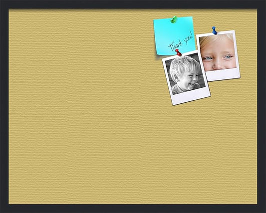 PinPix 28x22 Inch Cork Bulletin Board. This Decorative Framed Pin Board Comes with Honey Pastel Design and a Satin Black Frame. Ideal for Home Office Decor or Message Board (PinPix-1810)