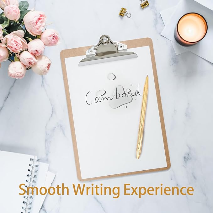 Cambond Ballpoint Pens Gold Pen - Nice Pens for Wedding Guest Book for Gift Smooth Writing Pen with Black Ink 1.0mm Medium Point, 3 Pens with 3 Refills (Gold)