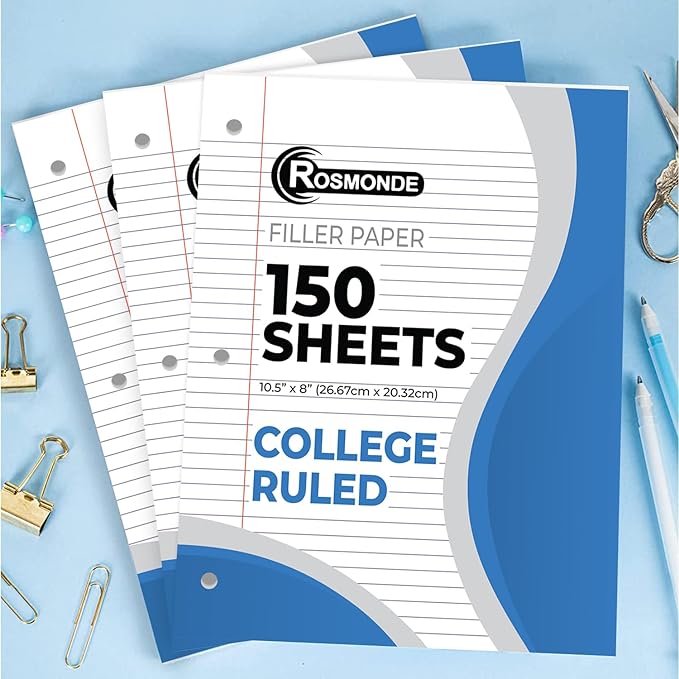 576 Pack (Pallet) Loose Leaf Paper Bulk, 86400 Sheets, College Ruled, Pallet of Filler Paper, 150 Sheets/Pack, 8 x 10.5",3 Hole Punched, 56 Gsm Thick Paper, School & Office, 4-7 Days Transit