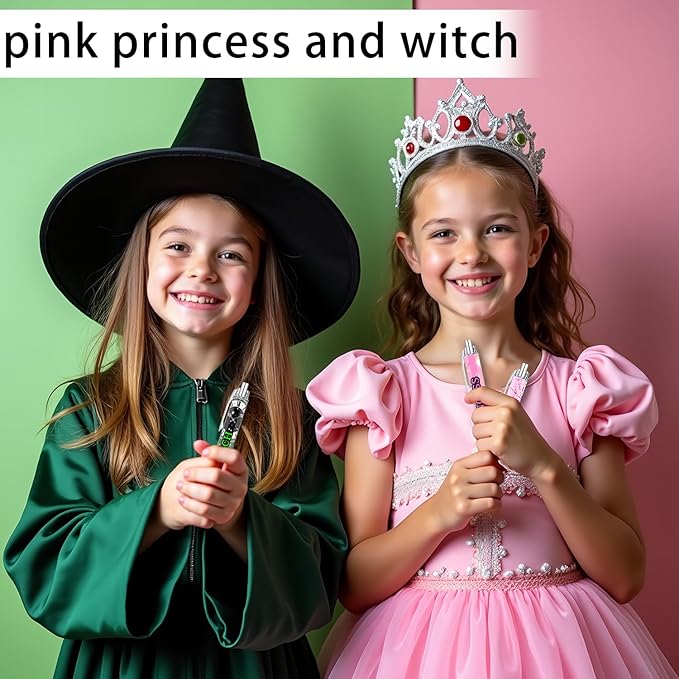 Princess and Witch Pens Set – Magical Fantasy-Themed Ballpoint Pens for Girls, Students, and Stationery Lovers – Smooth Writing Pens for School, Journaling, or Gifts – Enchanting Design, 8 Pack