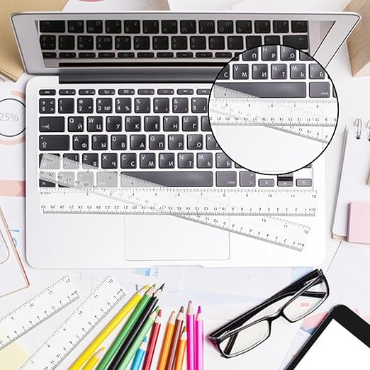 200 Pack 12 Inch Plastic Rulers Bulk, Clear Plastic Ruler, Transparent Ruler with Dual-Scale Measurement, Easy to Store, for Home, Office, Practical Use by KUKLIPJIM