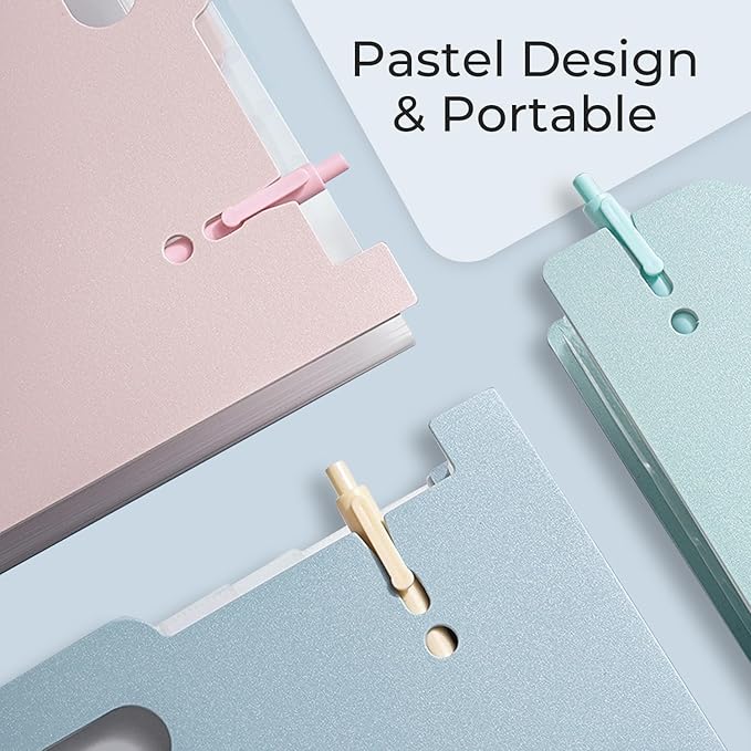 Y YOMA 2 Pack Expanding Magazine Holder with 13 Pockets | Portable Desktop Plastic Self Standing Accordion File Organizer for A4 Letter Size Document Storage Home Office School, Grey