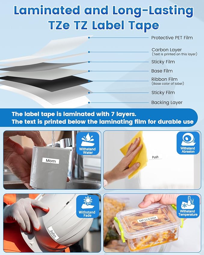 4-Pack TZe TZ Tape 12mm 0.47 Laminated White TZe-231 Replace for Brother P Touch Label Tape TZe231 for Brother Label Maker Tape PT-D210 PT-D220 PT-H110 PT-D610BT PT-D600 PT-D410 PT-D400 PT-H111 PTD200