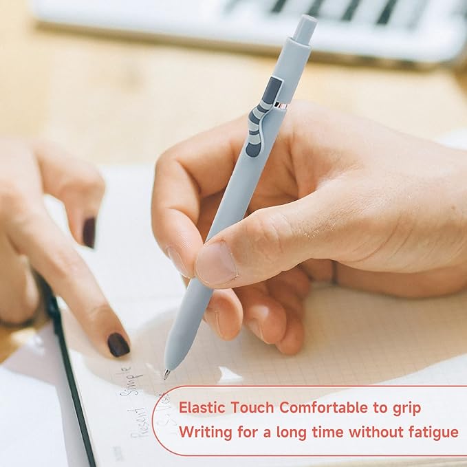 Cat Pens, 4 Pcs 0.5mm Cute Kawaii Black Ink Pens Fine Point Smooth Writing Pen, High-End Series Cat's Tail Retractable Pen for Journaling Note Taking (4 Pcs Cat)