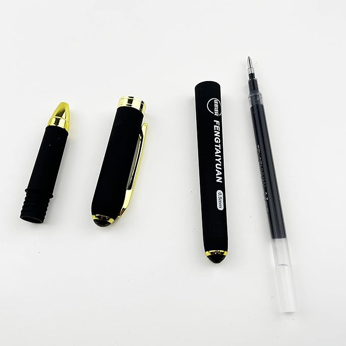 Fengtaiyuan P18Pro, Gel Ink Rollerball Pens, Black Ink, Extra FIne 0.5mm, Writting Pens, Smooth, 18 Pack (Black-0.5m)