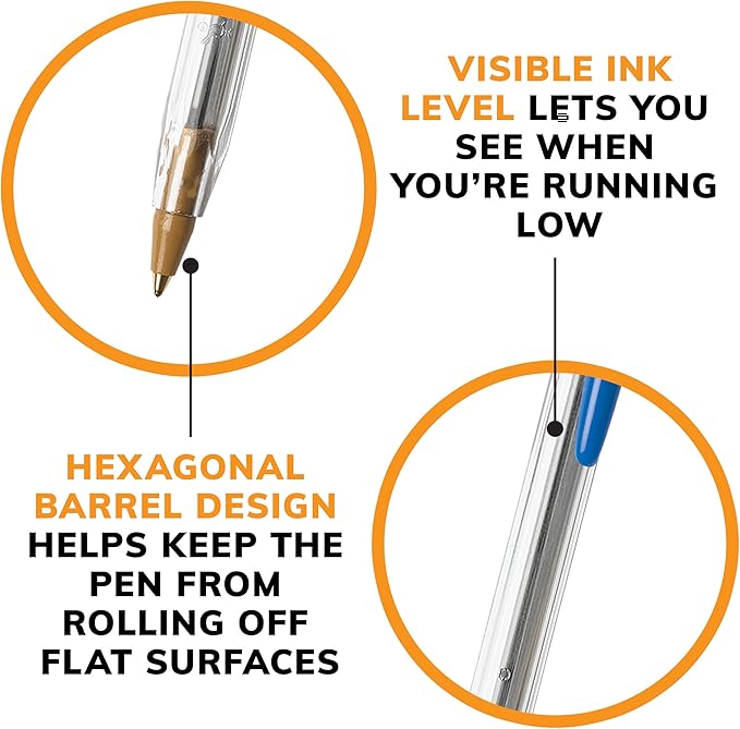 BIC Cristal Xtra Smooth Blue Ballpoint Pens, Medium Point (1.0mm), 12-Count Pack, Extra Smooth and Reliable Ballpoint Pens