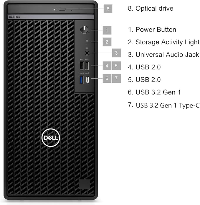 Dell Optiplex Desktop Computer, 7020 Tower Dekstop Pc, 12th Gen Intel 4-Core Processor (Beats Core i7-9700), 64gb Ddr5 Ram, 2tb Pcie Ssd, Dvdrw, WiFi Adapter, Rj-45, Keyboard & Mouse, Windows 11 Pro