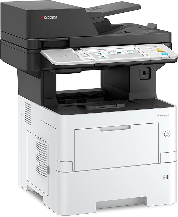 KYOCERA ECOSYS MA4500ix Multifunctional Monochrome Laser Printer (Print/Copy/Scan), 47 ppm, Up to Fine 1200 dpi, Gigabit Ethernet 7 inch Touchscreen Panel, 512 MB