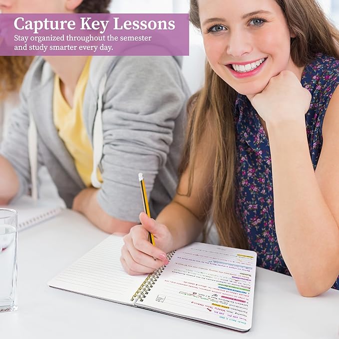 Taja Aesthetic Set of 3 Spiral Notebook for Work, A5 Cute Pretty Lined Journal for Women & Writing, College Ruled Journaling Notebooks, Perfect for School & Office Supplies - Serene Pastel