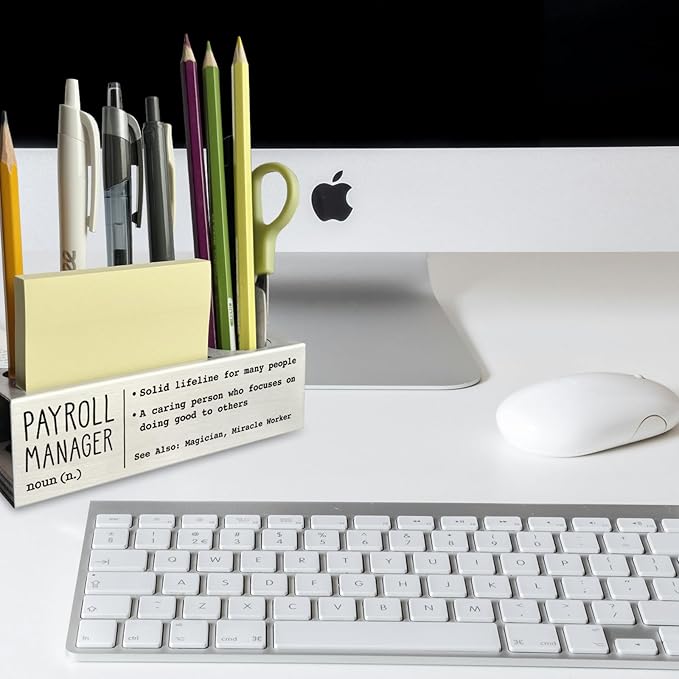 Payroll Manager Definition Gifts for Women, Men, Payroll Manager Desk Decor Stainless Steel Pen Pencil Holders WCC55