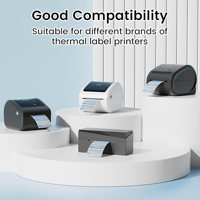 2.25x1.25 Inch Thermal Labels Sliver, Holographic Sliver Barcode Thermal Labels for Thermal Printer and Small Business, Multi-Purpose Rectangle Stickers, 500 Sheets/Roll