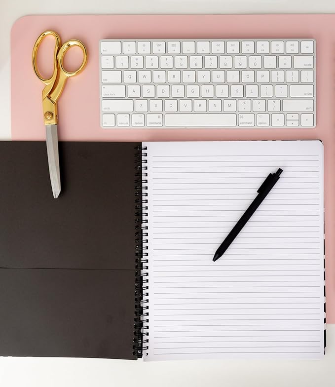 Steel Mill & Co Cute Large Spiral Notebook College Ruled, 11" x 9.5" with Durable Hardcover and 160 Lined Pages, Black Dots