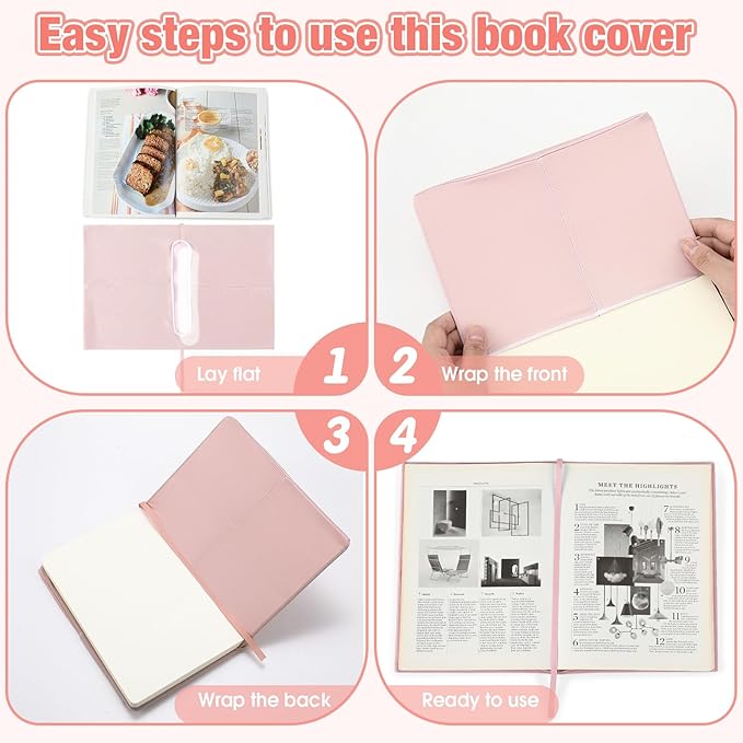 PerKoop 12 Pcs Jumbo Book Covers Stretchable Fabric School Book Protector Reusable Washable Cover Protector for Most Hardcover Textbooks(Bright Colors,6 x 9 Inch)