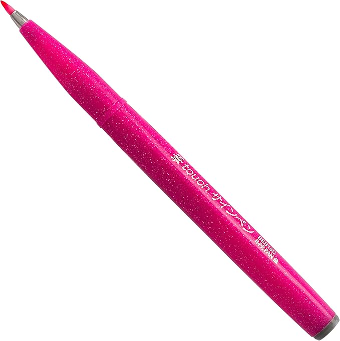 Pentel SES15CPC12 Sign Pen Brush Flexible Point Marker, Assorted, 12/Pack
