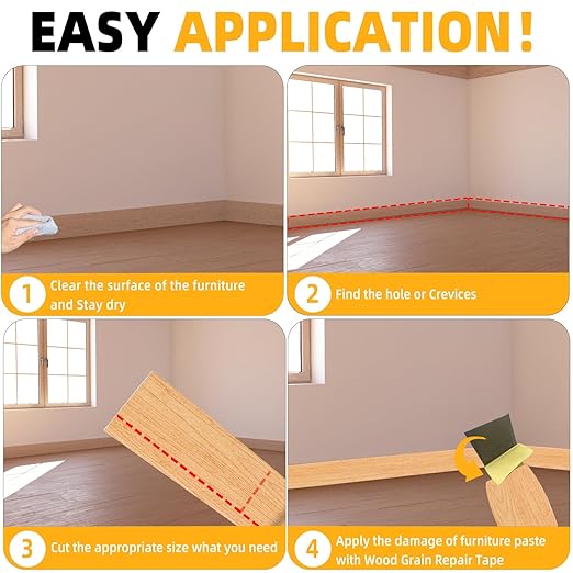 GSCIT Club Wood Grain Repair Tape, 2.3 inch X 15ft Self Adhesive Maple Grain Repair Patch for Tables, Chairs, Baseboards, Doors, Windows, Floors, Handicraft DIY.