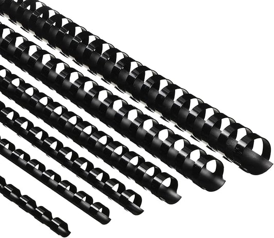 Yunsailing 150 Pack Plastic Binding Combs Plastic Binder Comb Ring 19 Ring Binding Spines Letter Size Spiral coils for Notebook Calendar(1/4 5/16 3/8 1/2 5/8 3/4 in,Black)